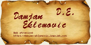 Damjan Eklemović vizit kartica